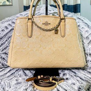 COACH SMALL MARGOT & COACH ACCORDION ZIP WALLET IN SIG DEBOSSED PATENT LEATHER
